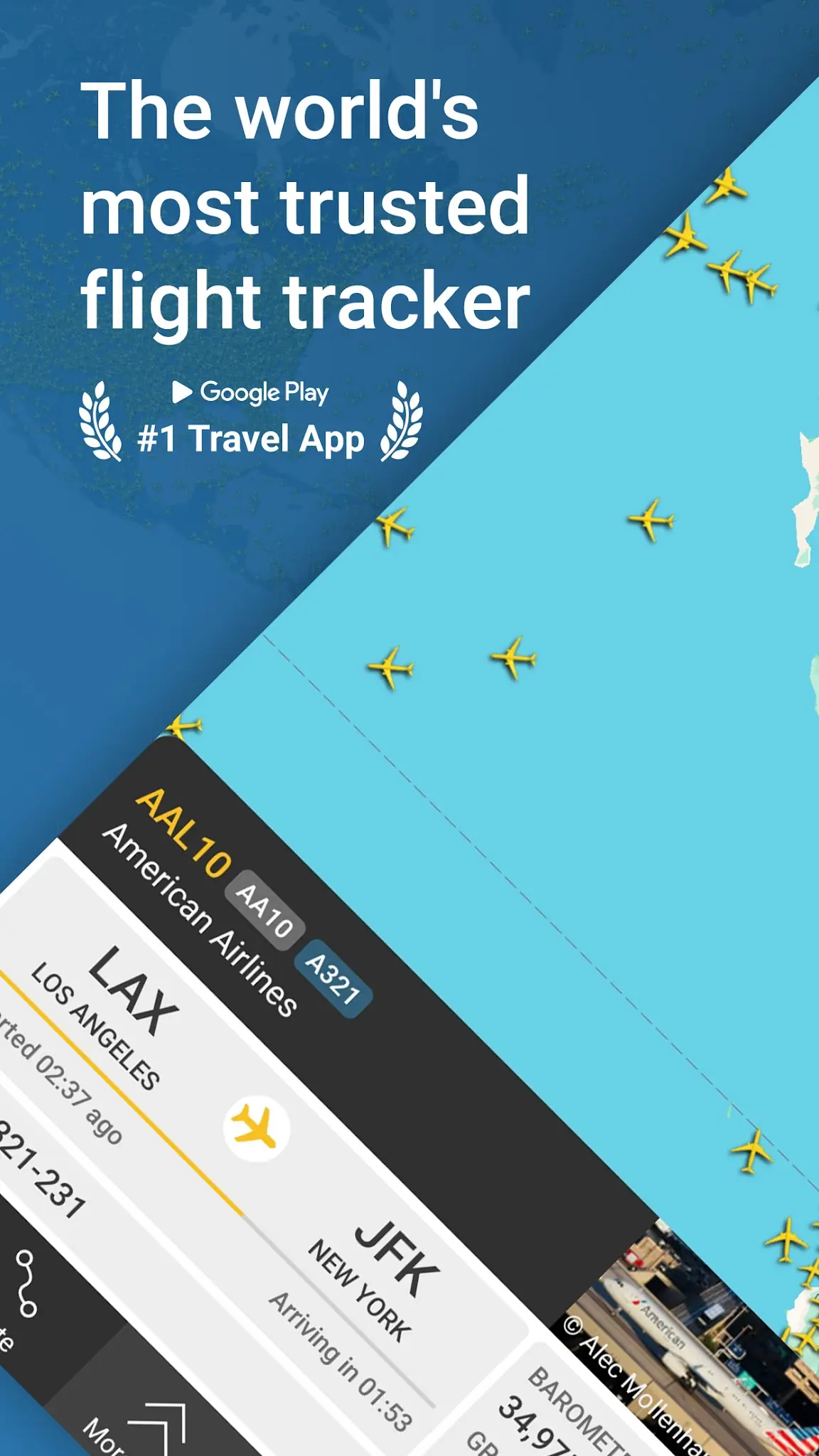 لقطة شاشة Flightradar24 %د