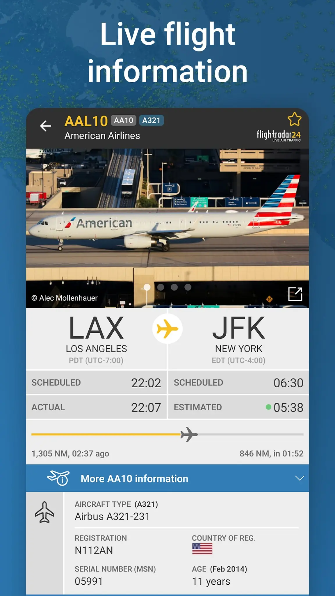 لقطة شاشة Flightradar24 %د