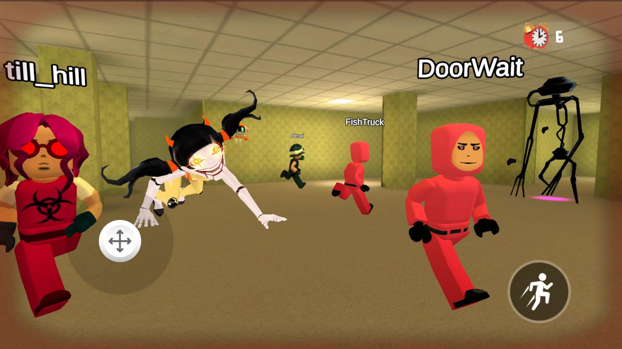 Снимка на екрана Meme Bots Jump Rope Chase Room 3