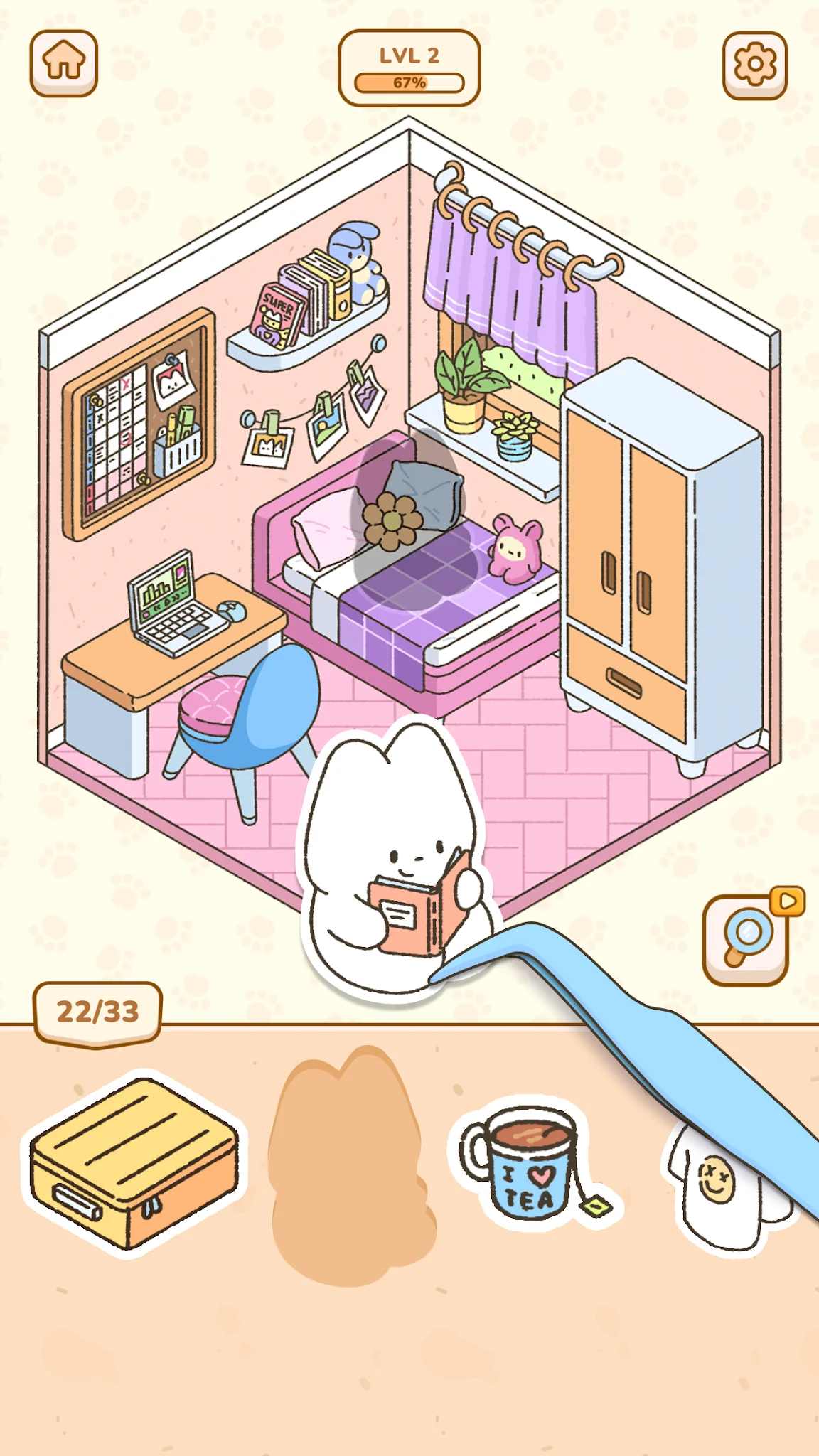 Tangkapan layar My Sticker Room - Decor Game 1
