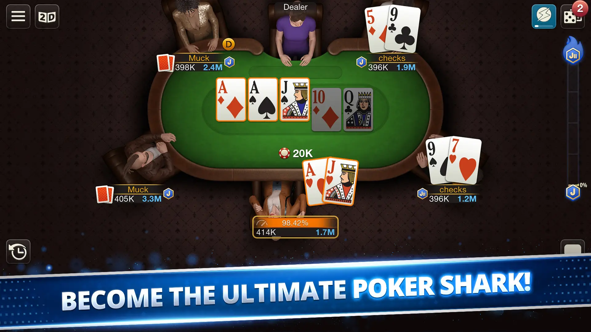 Snímek obrazovky Poker Games: World Poker Club 5