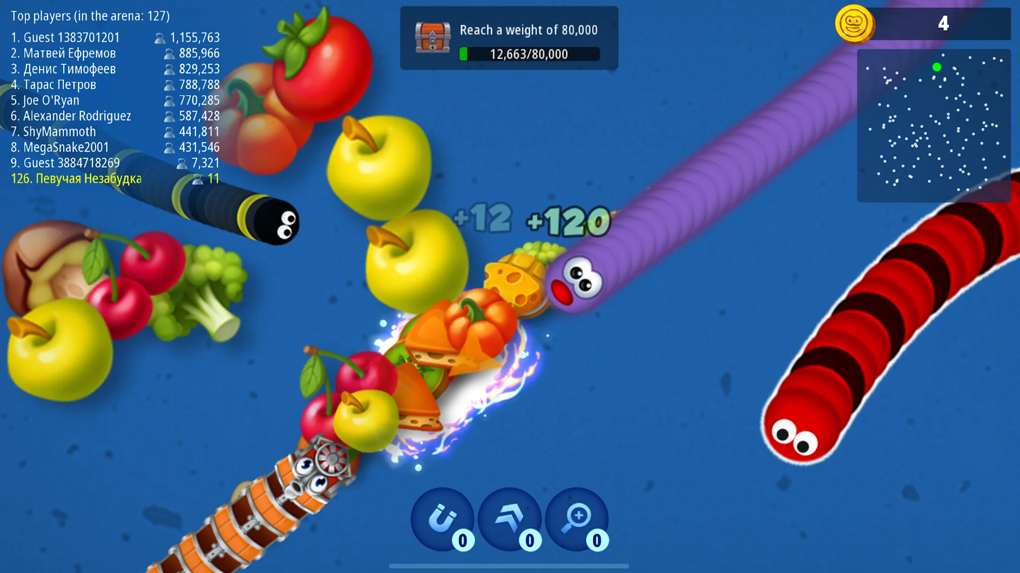 Скриншот Червячная Зона .io Онлайн Игра 2