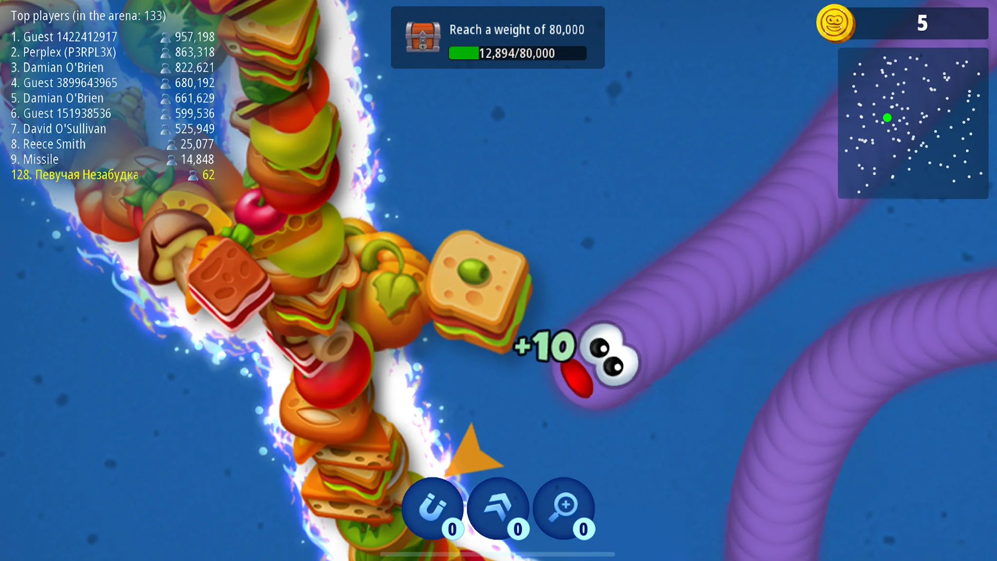 Скриншот Червячная Зона .io Онлайн Игра 5