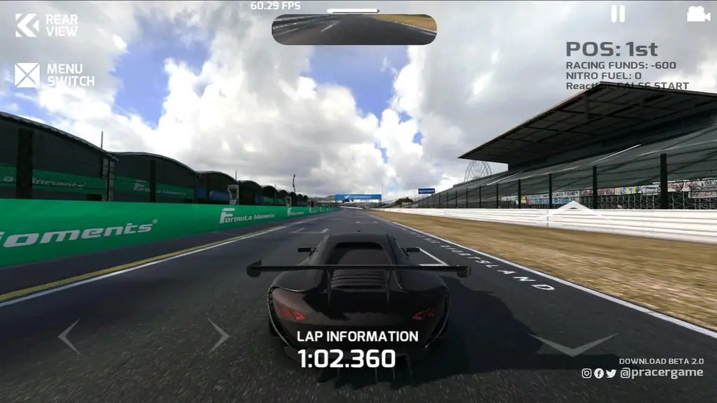 Snímek obrazovky Project: RACER 4