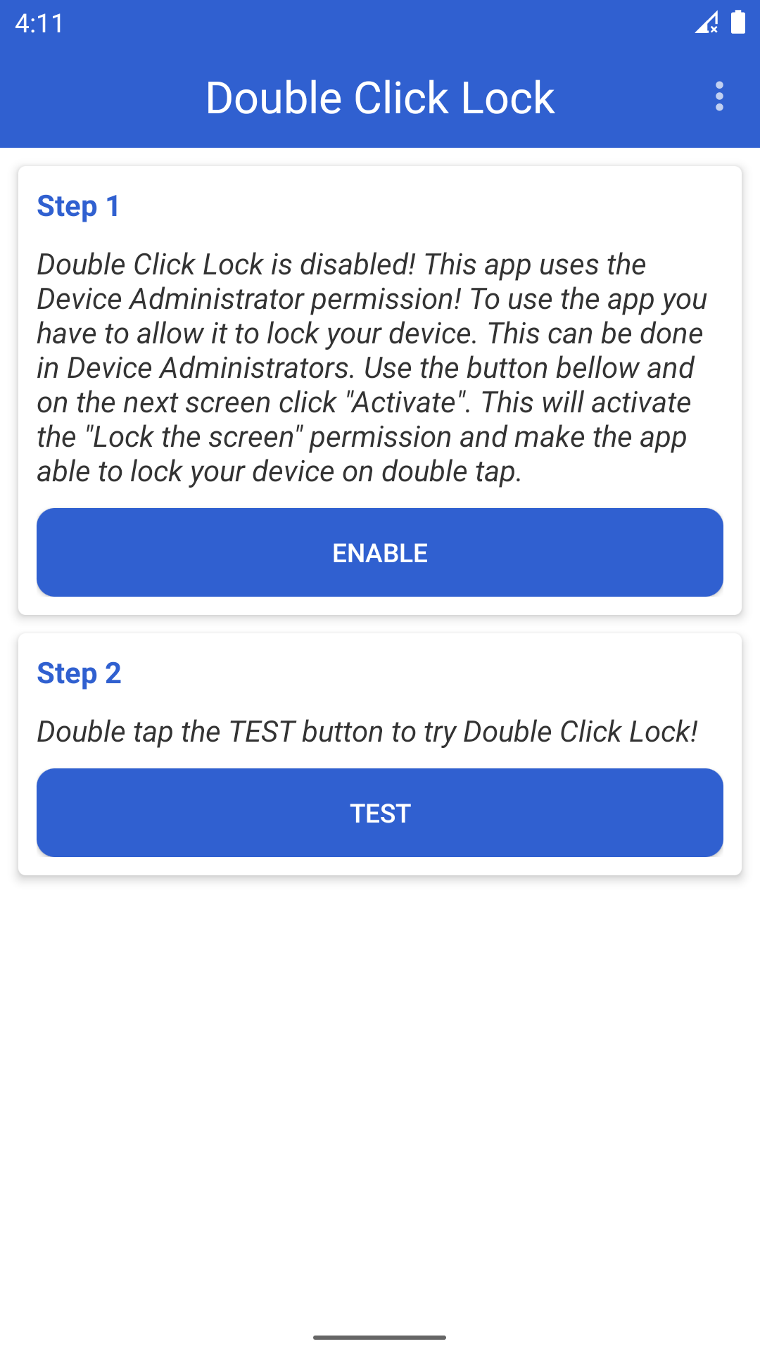 Ảnh chụp màn hình Double Click Lock 1