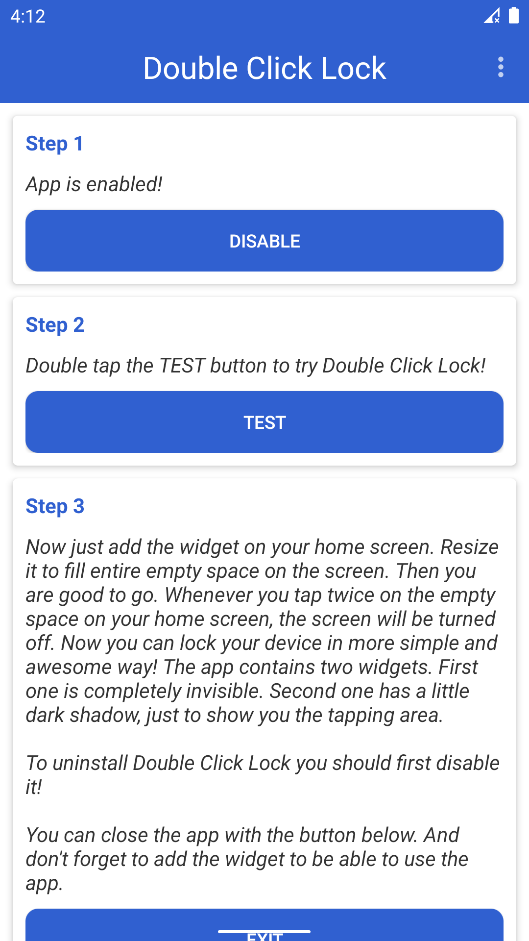 Ảnh chụp màn hình Double Click Lock 2