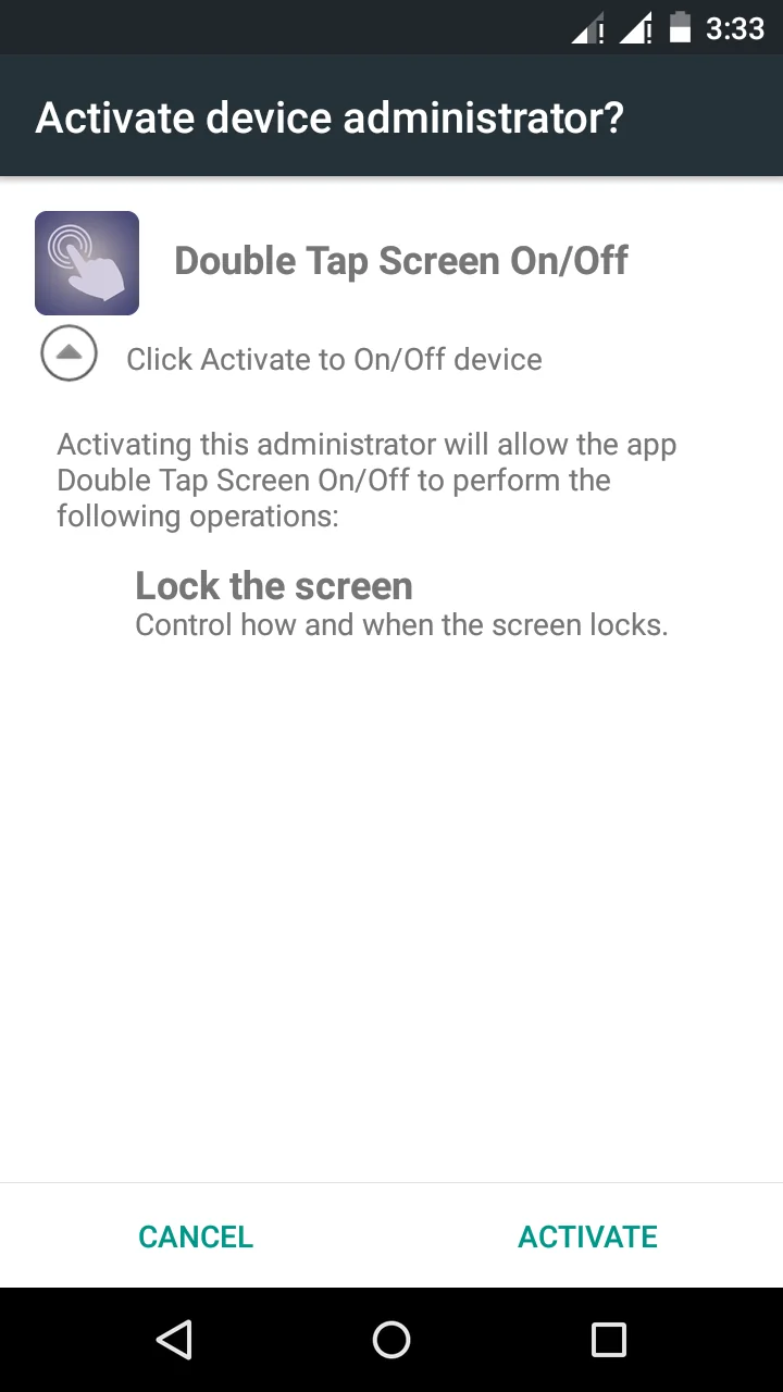 Скриншот Double Tap Screen On/Off 3