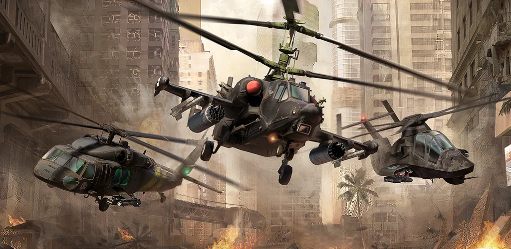 Modern War Choppers játszma, meccs borítókép Androidhoz
