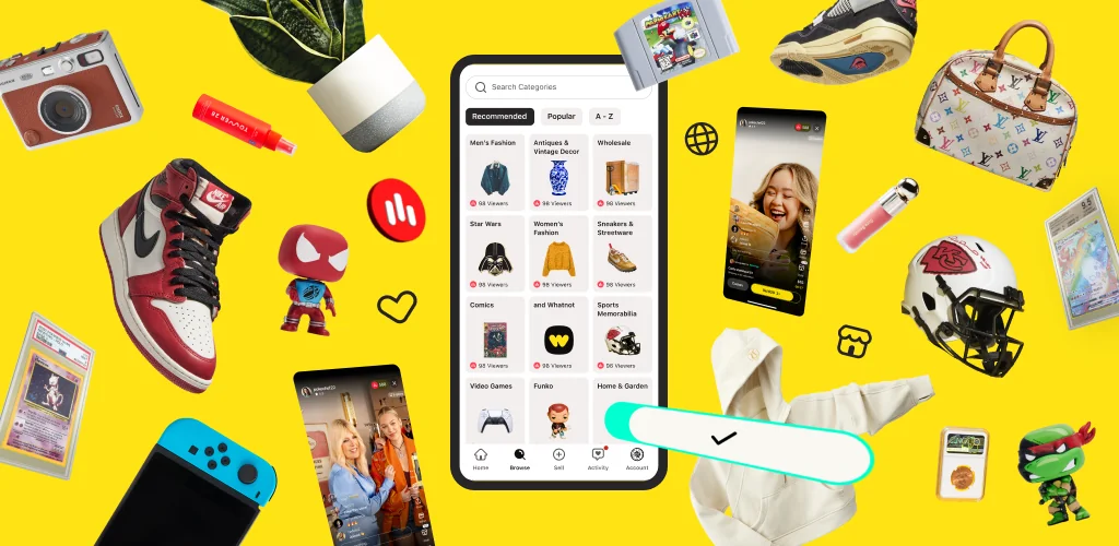 Whatnot: Shop, Sell, Connect приложение корица за Android