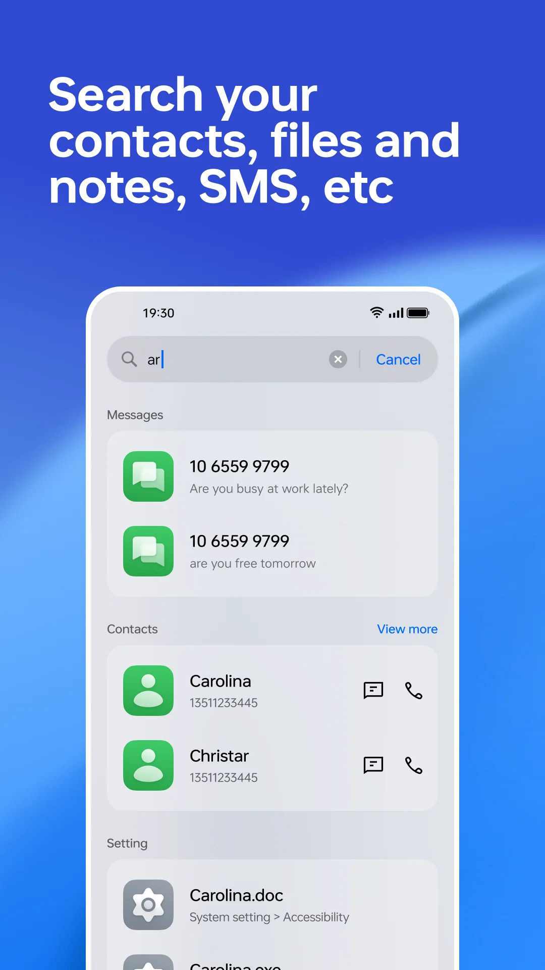 Ảnh chụp màn hình Global Search 3