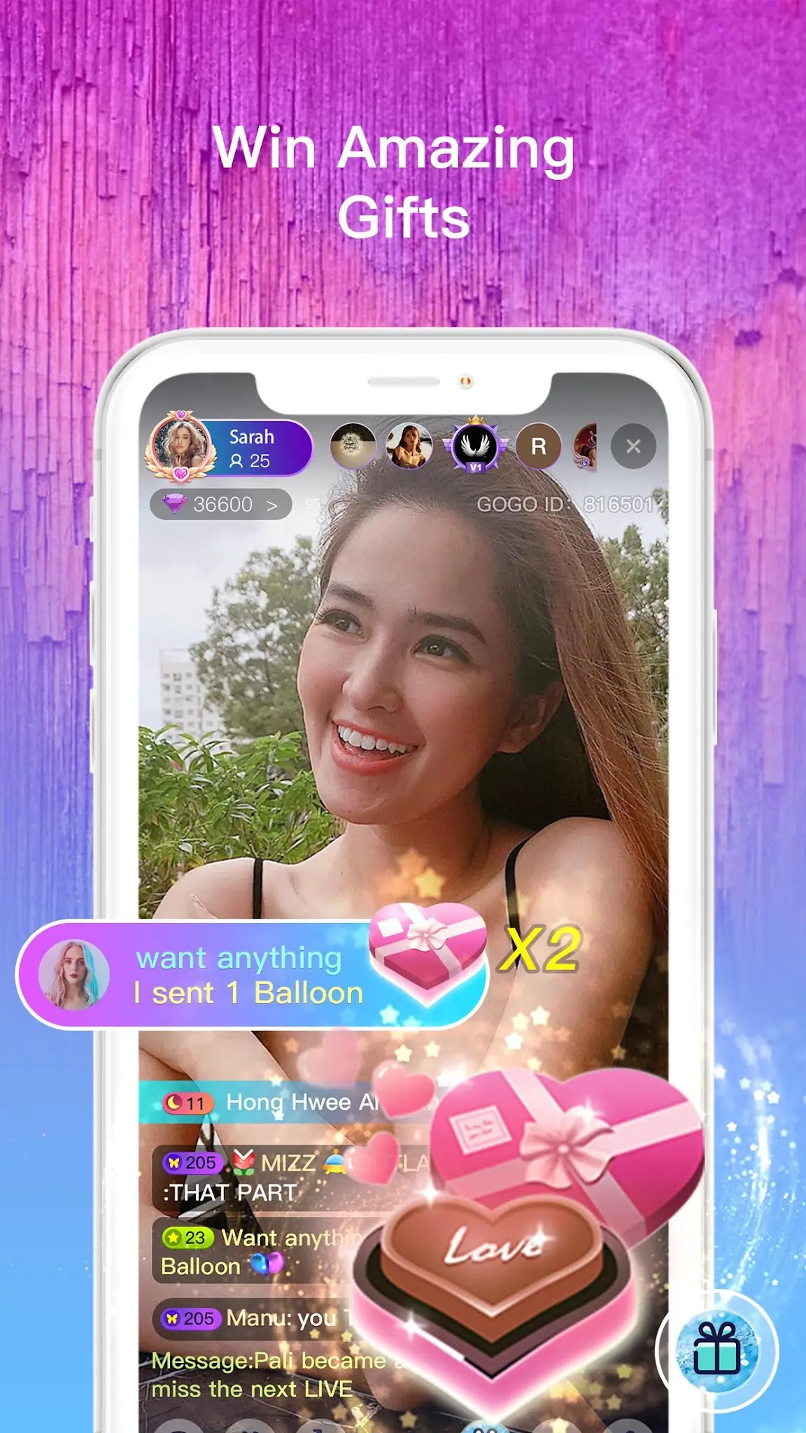Снимка на екрана GOGO LIVE 1