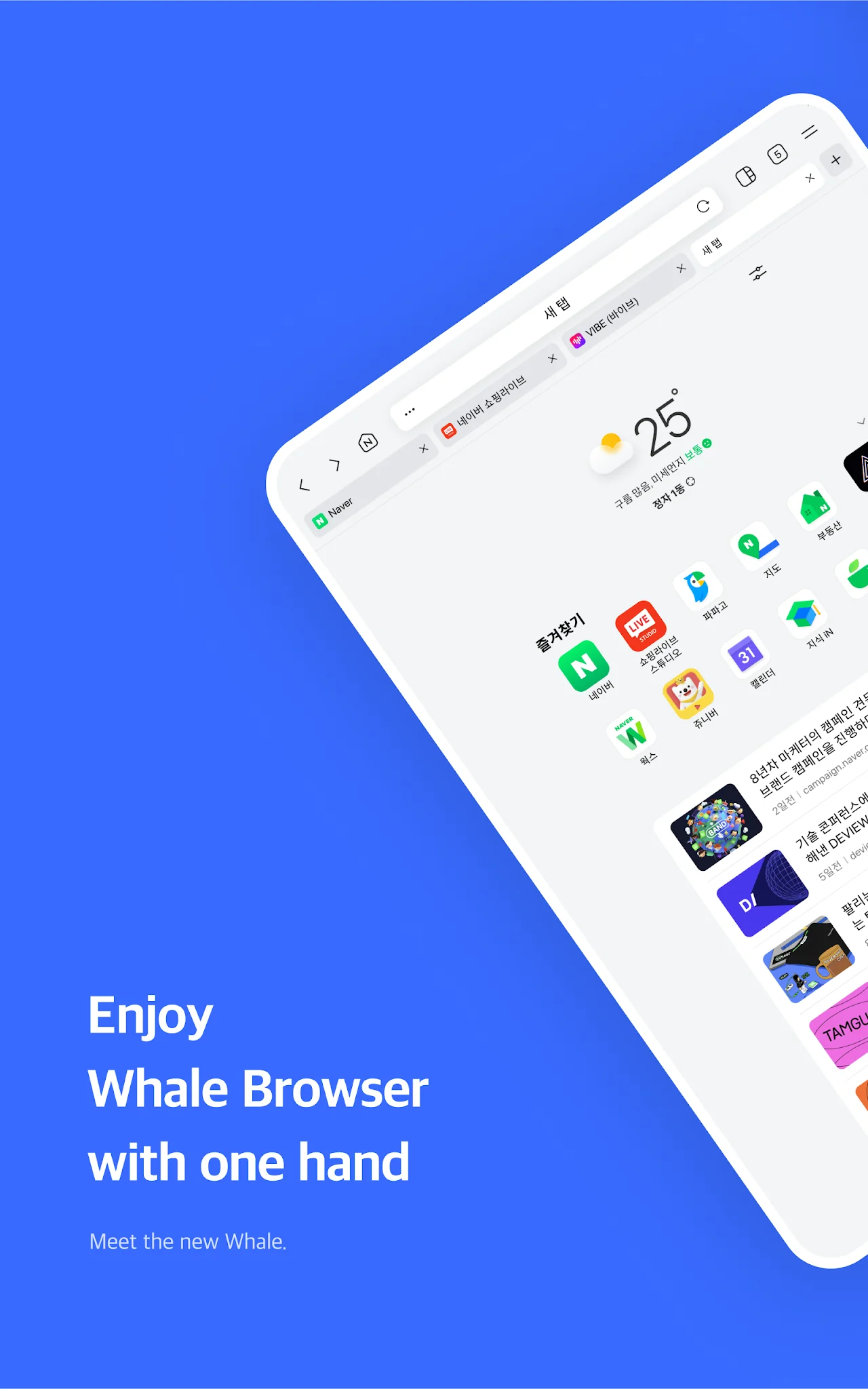 Snímek obrazovky Naver Whale Browser 7