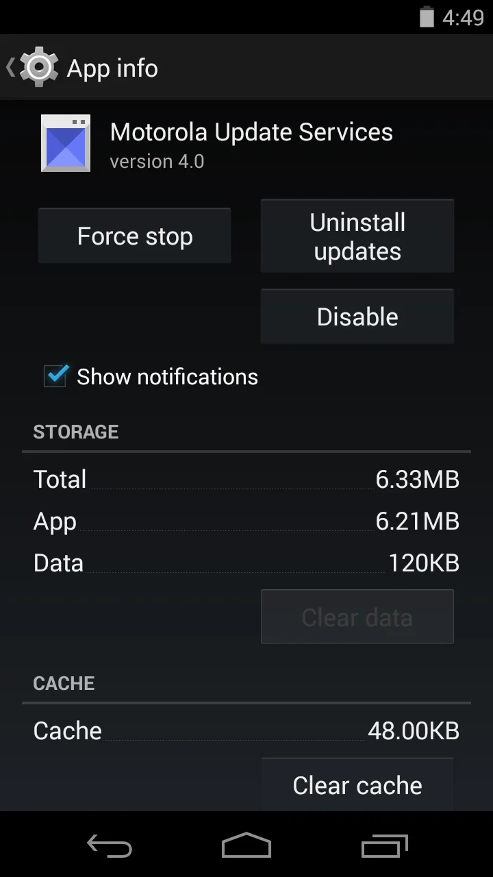 Captura de tela Atualização Motorola 1