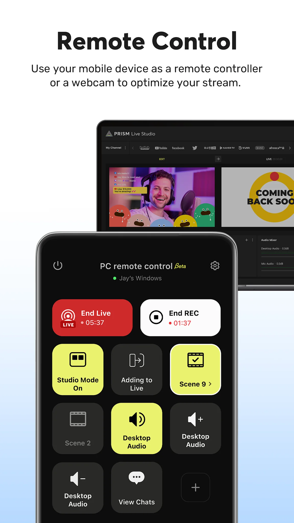 Captură de ecran PRISM Live Studio 8