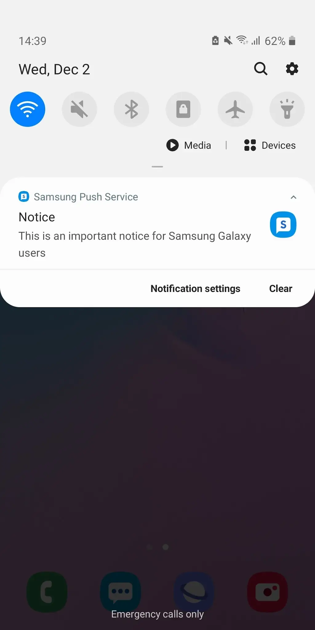 Screenshot Samsung Push Service 1