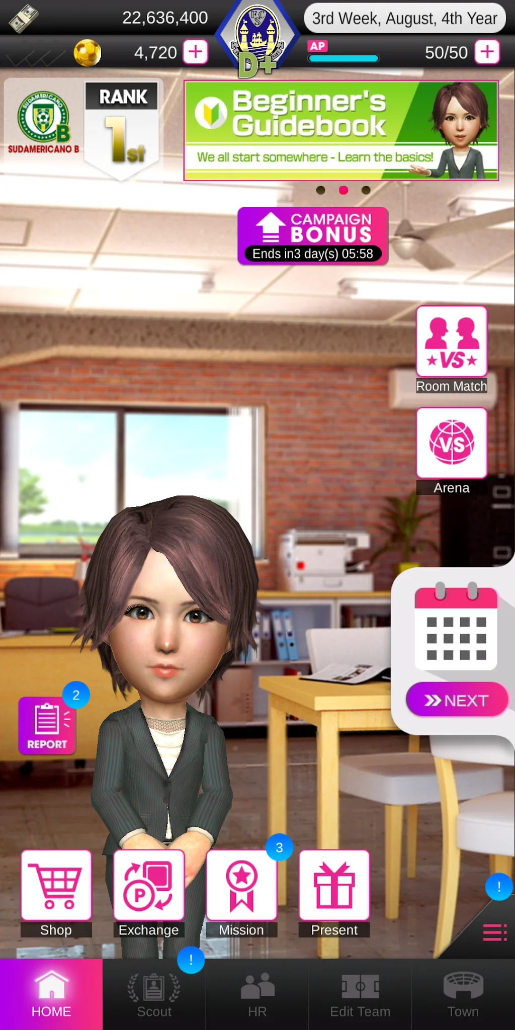 Captura de tela SEGA Pocket Club Manager 1