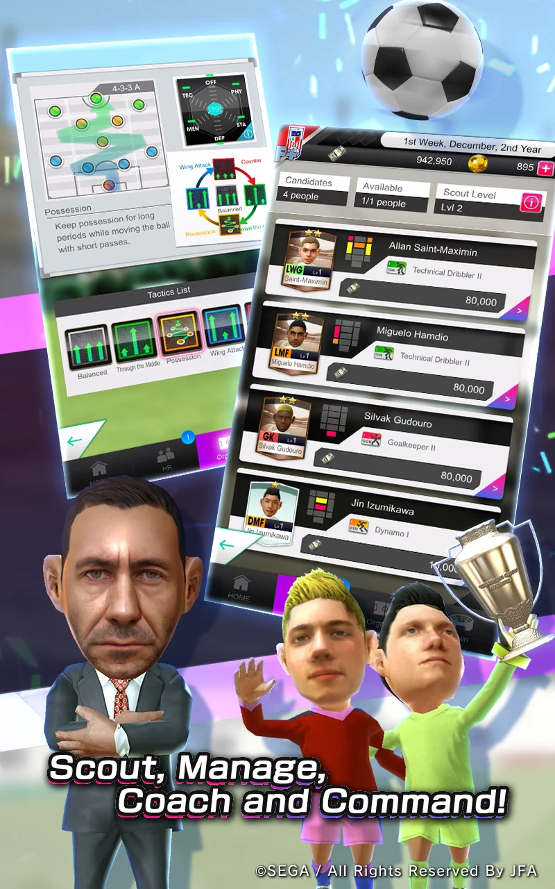 Captura de tela SEGA Pocket Club Manager 2