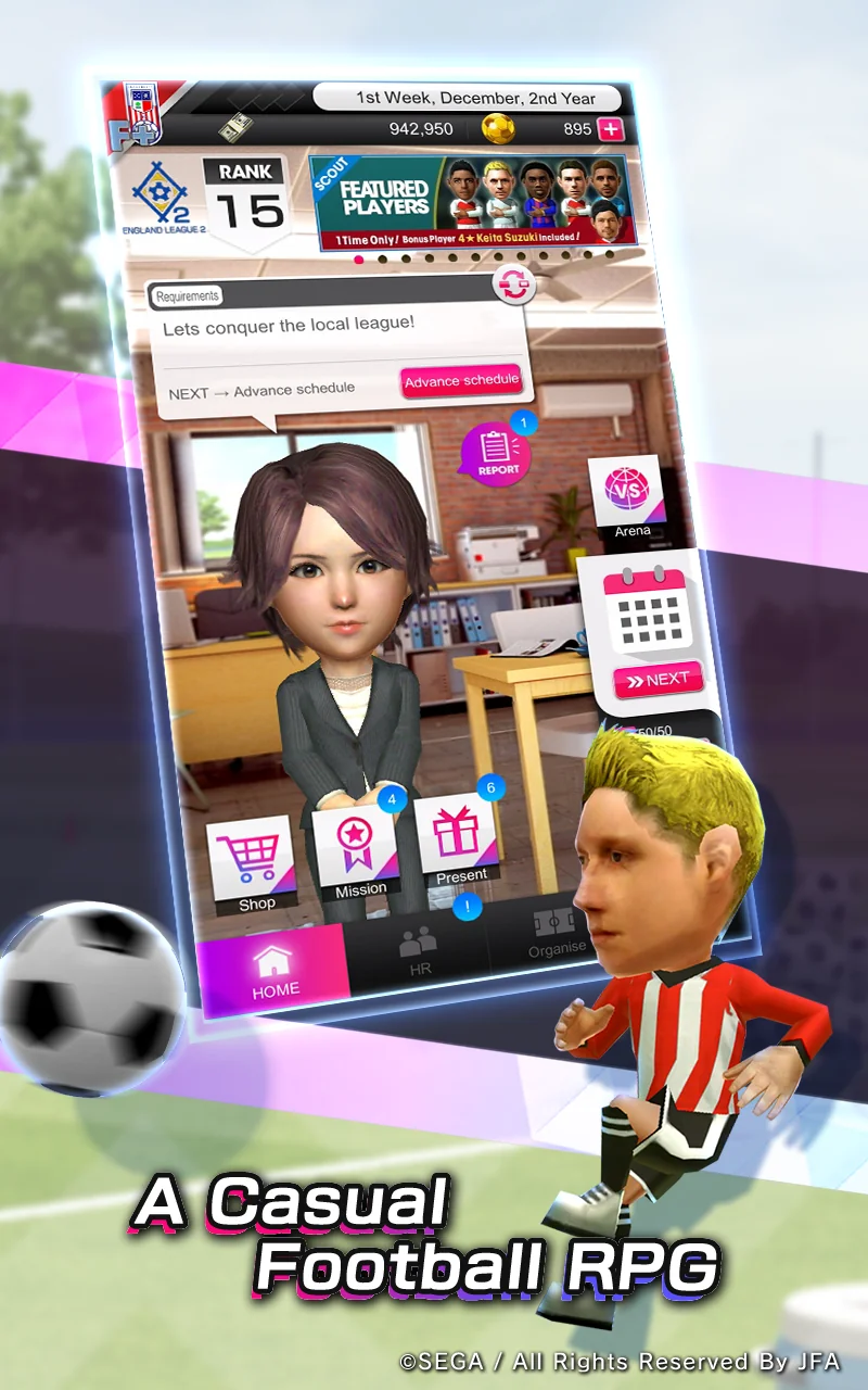 Captura de tela SEGA Pocket Club Manager 5