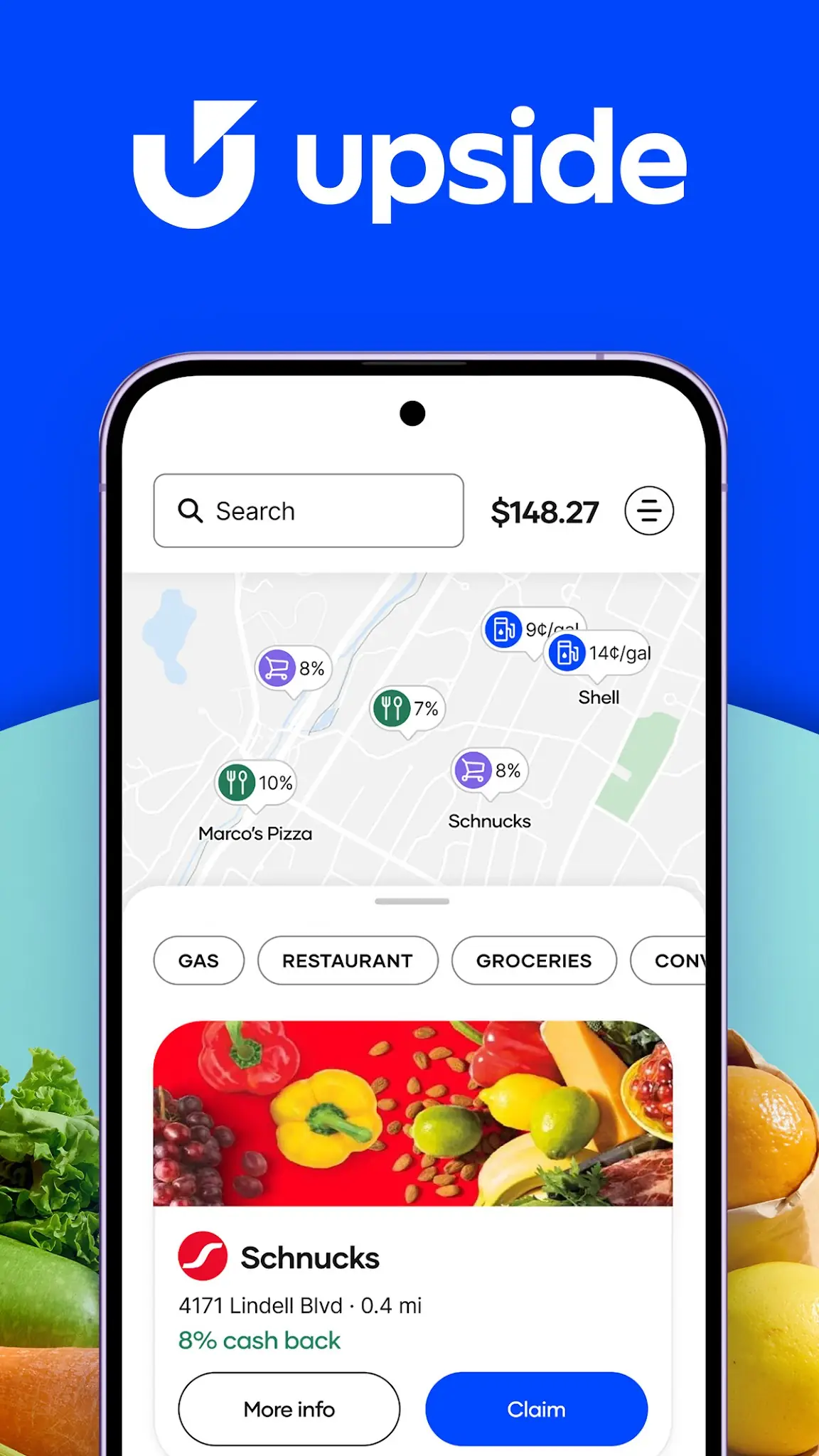 Скріншот Upside: Gas & Food Cash Back 8