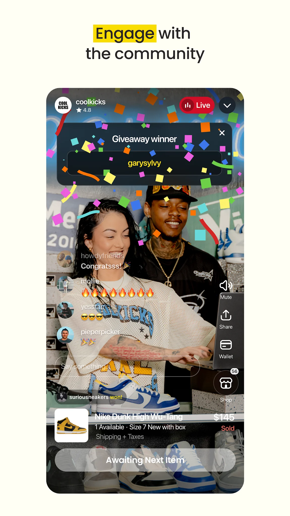 Снимка на екрана Whatnot: Shop, Sell, Connect 4