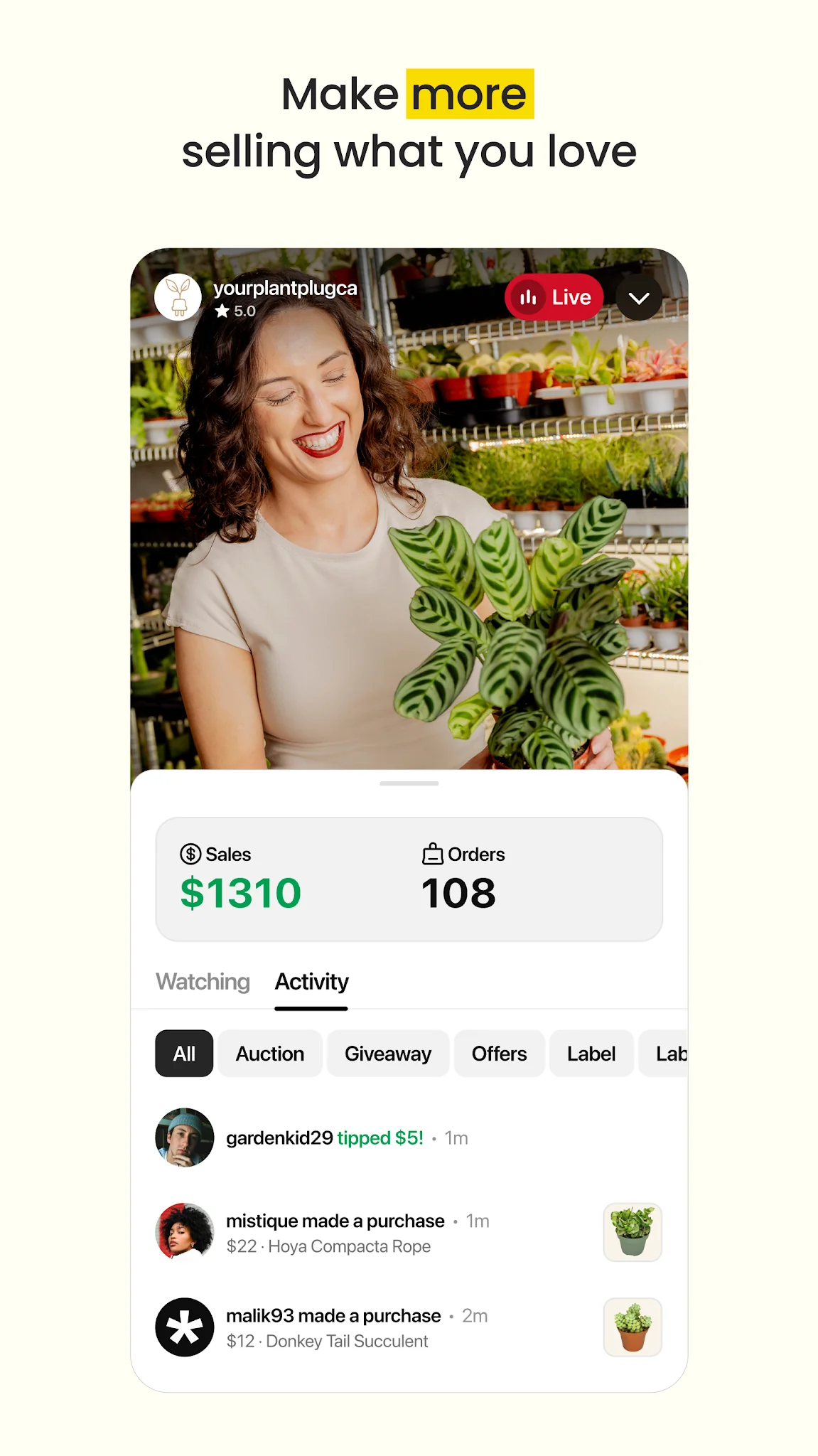 Снимка на екрана Whatnot: Shop, Sell, Connect 5