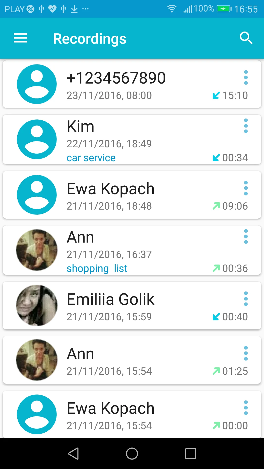 Captură de ecran Apel Înregistrator 2