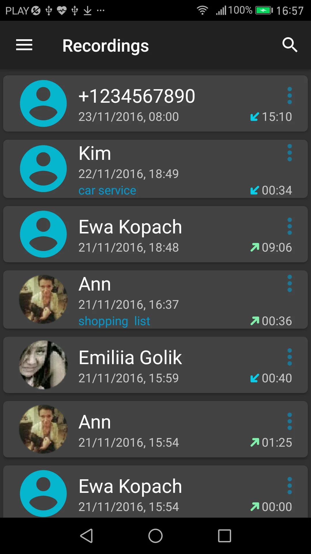 Captură de ecran Apel Înregistrator 3