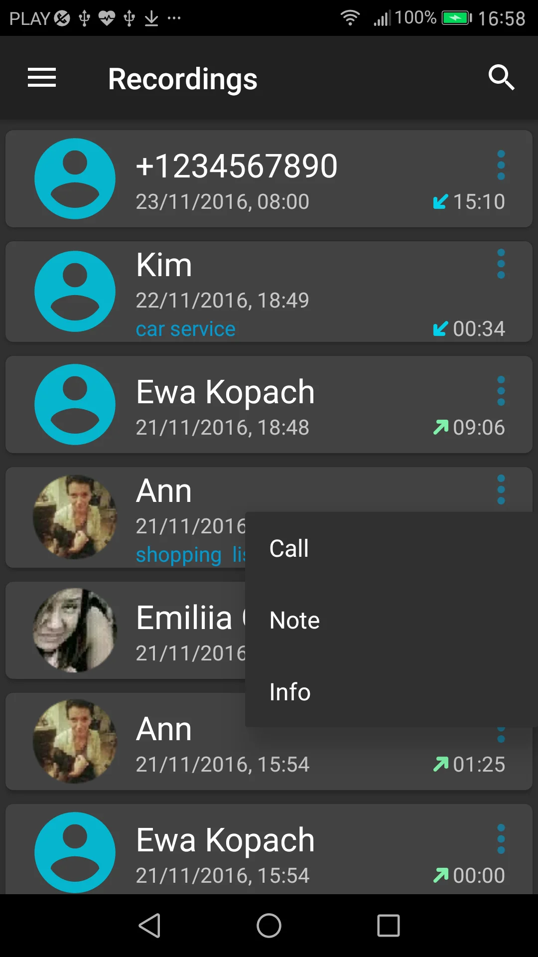 Captură de ecran Apel Înregistrator 4