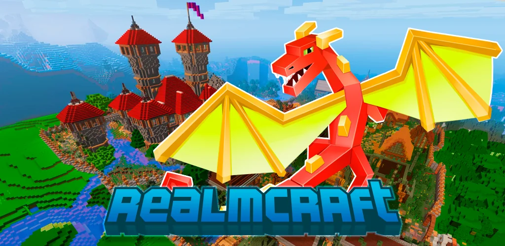 RealmCraft 3D Mine Block World Spiel Titelbild für Android