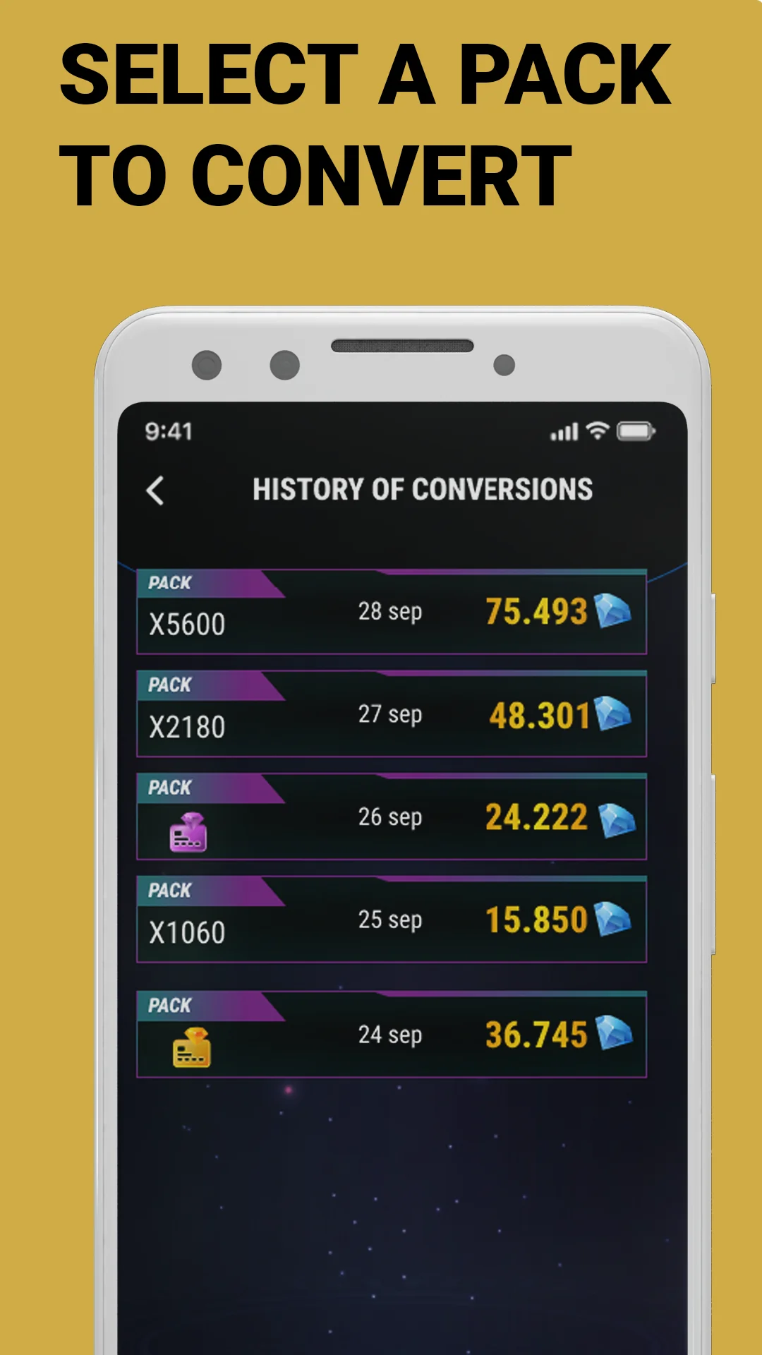 Captura de pantalla FFCalc | Diamonds Calc Convert 1