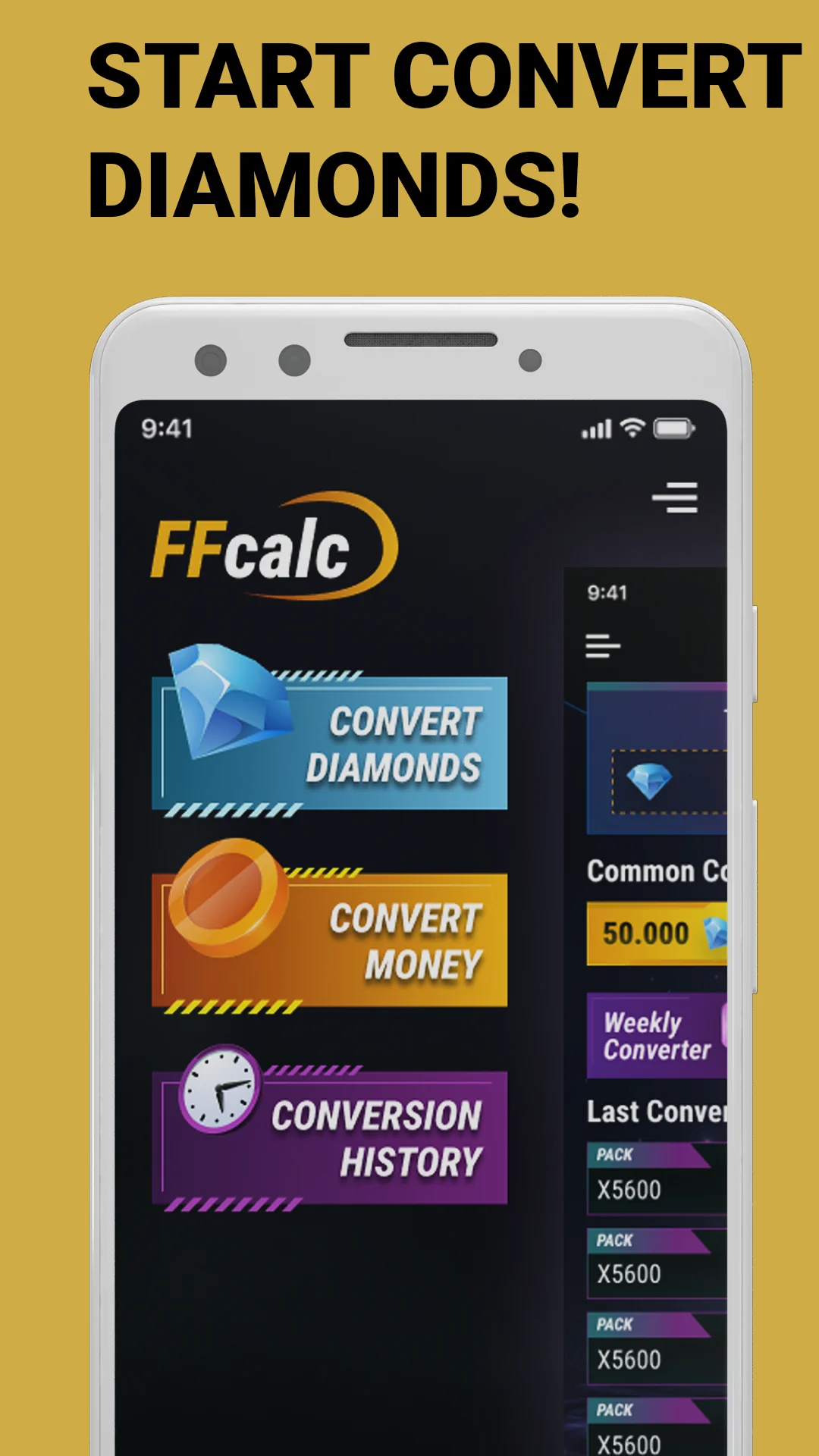 Captura de pantalla FFCalc | Diamonds Calc Convert 5