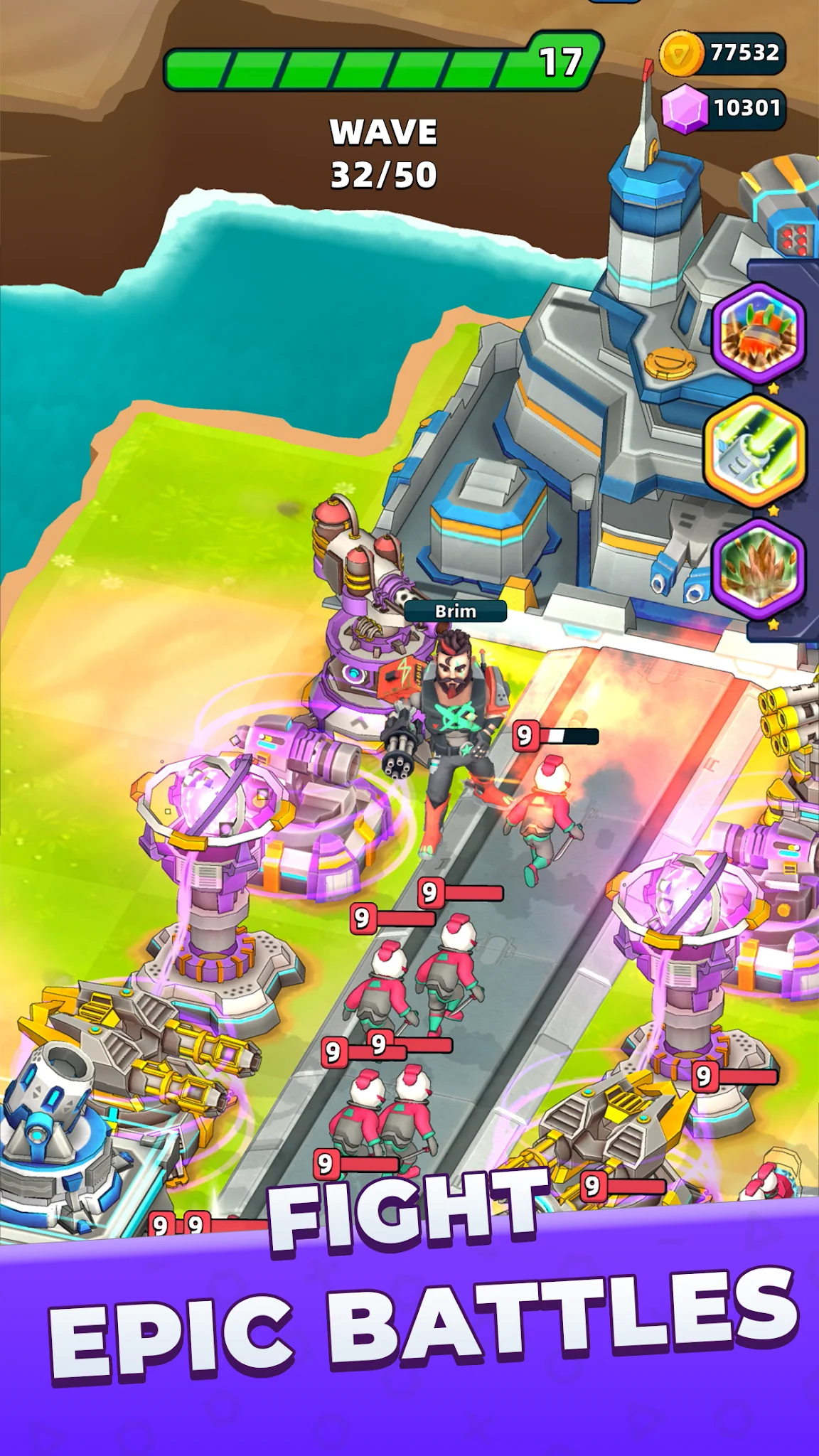 لقطة شاشة ‏: دفاع عن الأبراجRaid Rush %د