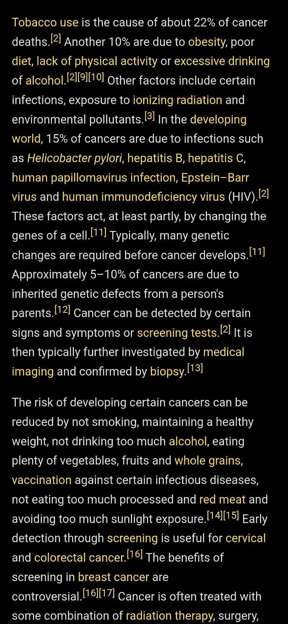 Snímek obrazovky WikiMed Medical Encyclopedia 4