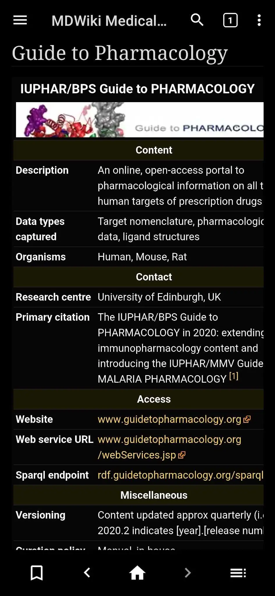 Snímek obrazovky WikiMed Medical Encyclopedia 6