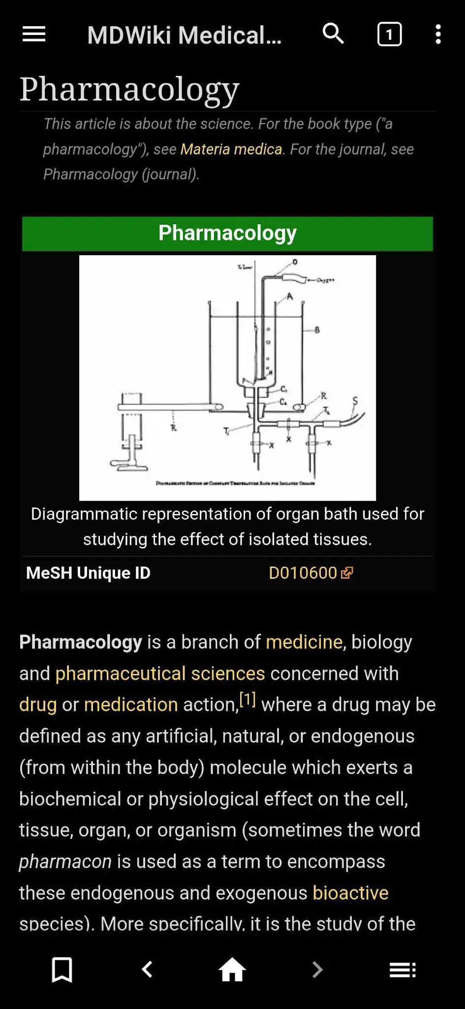 Snímek obrazovky WikiMed Medical Encyclopedia 7