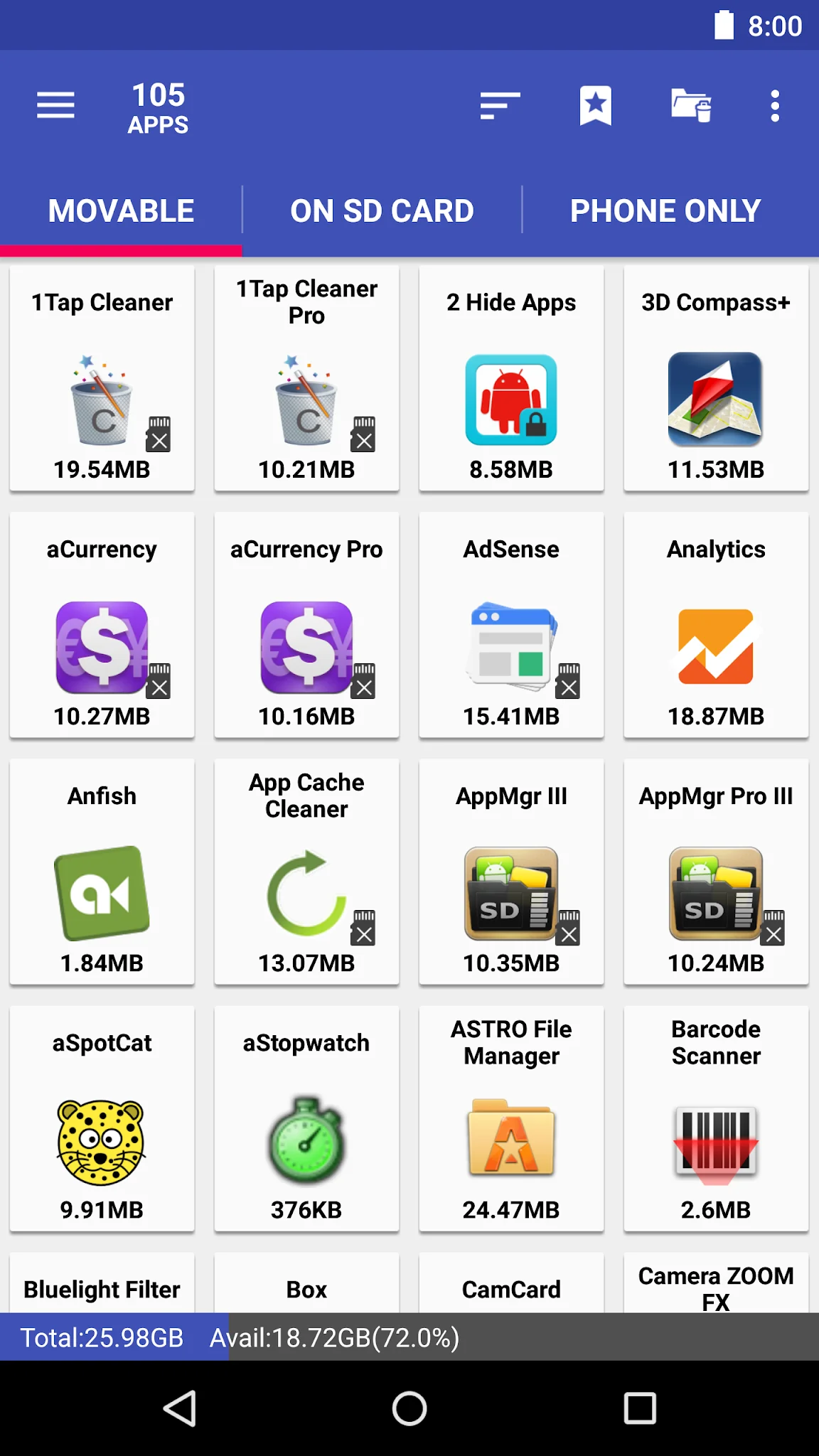 Screenshot AppMgr III (App 2 SD) 1