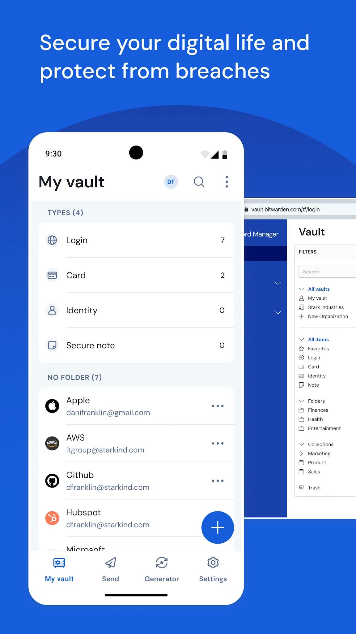 Скріншот Bitwarden - Менеджер паролів 1