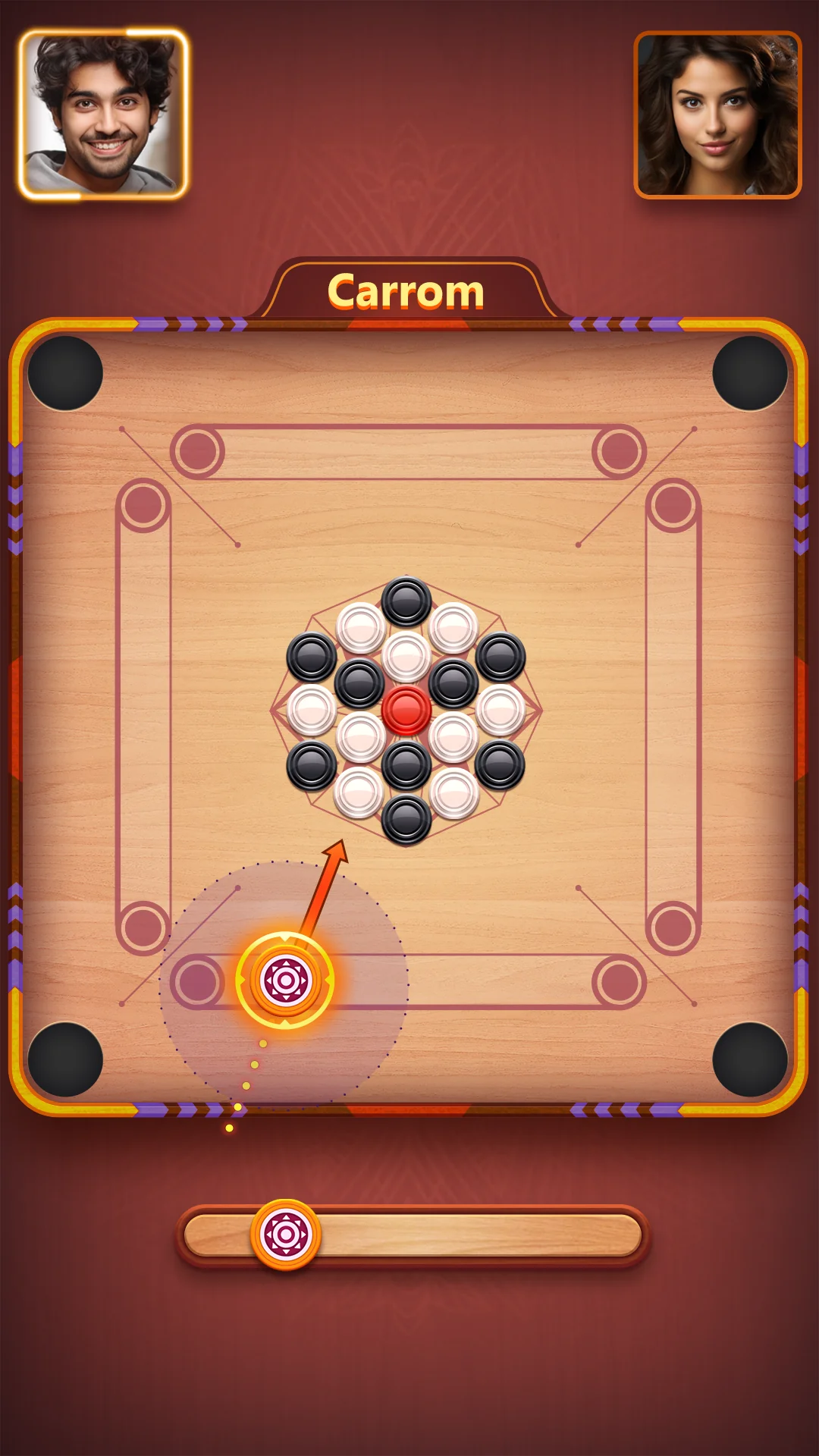 Снимка на екрана Carrom Plus-Disc Board Game 1
