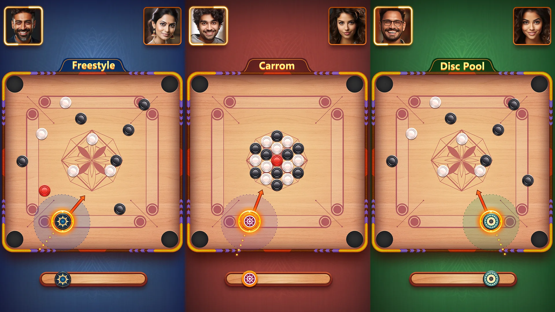 Снимка на екрана Carrom Plus-Disc Board Game 7