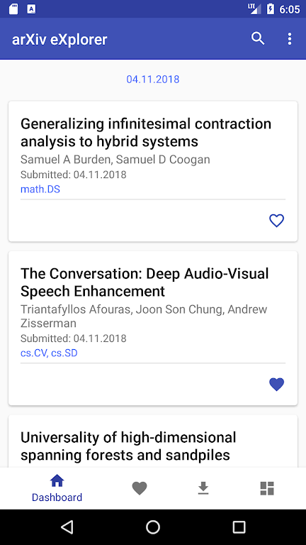 Screenshot arXiv eXplorer 1