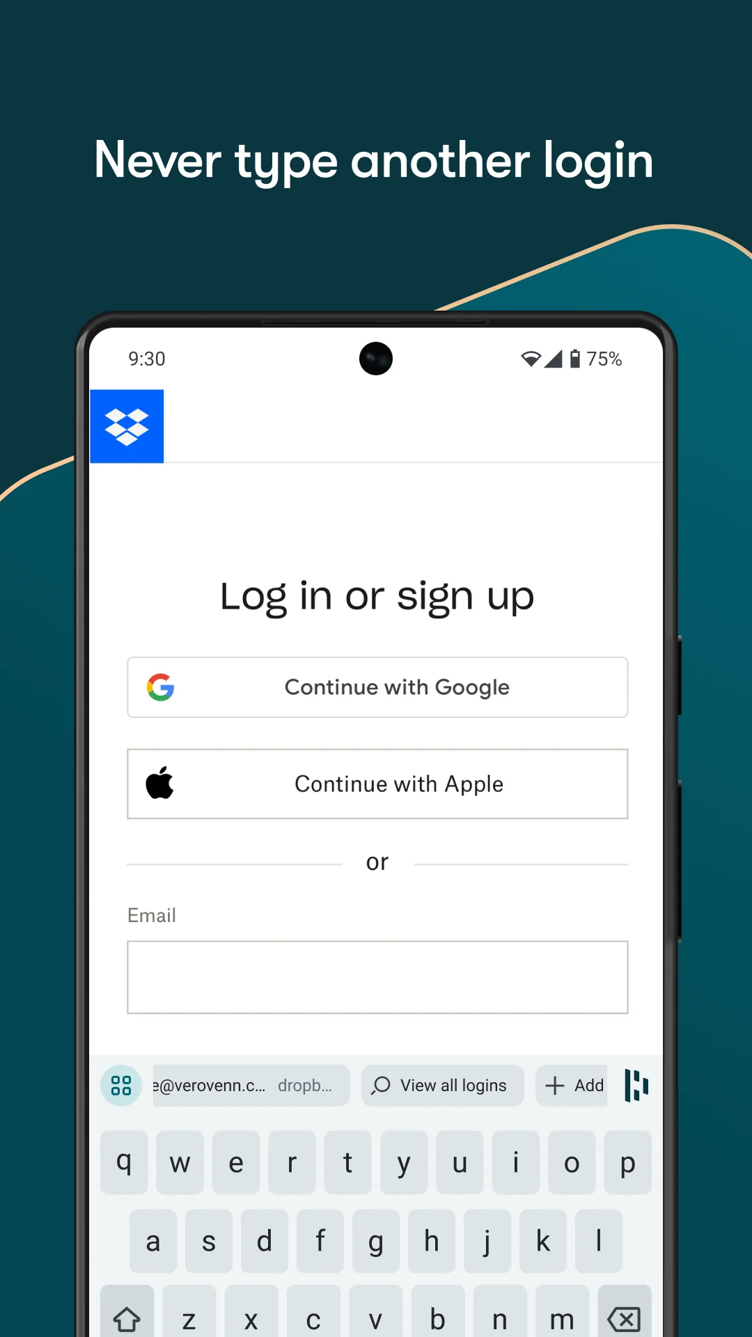 Tangkapan layar Dashlane Password Manager 3