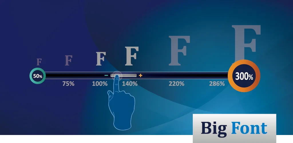 Big Font (change font size) aplicación carátulas para Android