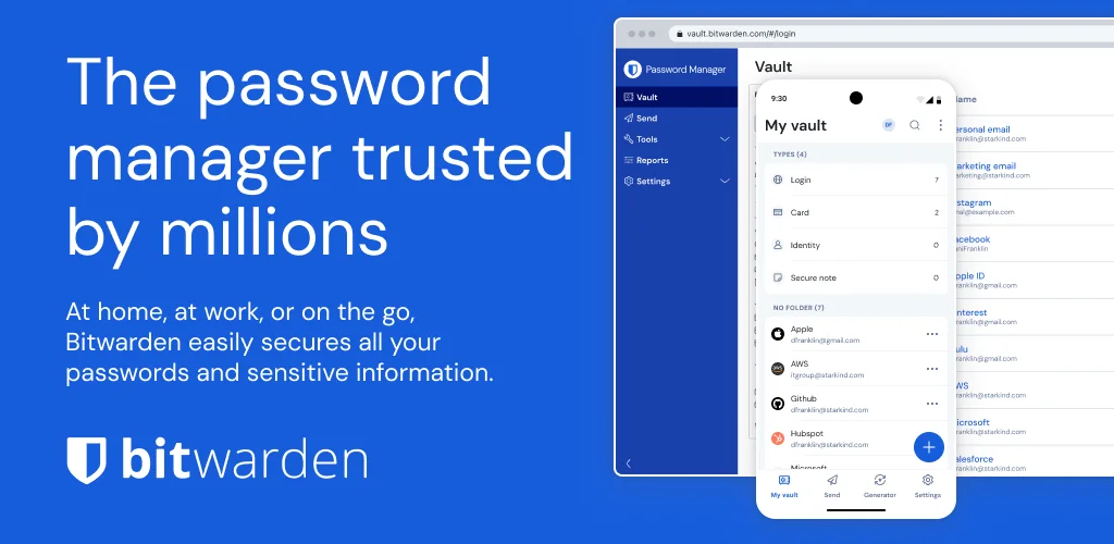 Bitwarden - Менеджер паролів додаток обкладинка для Android