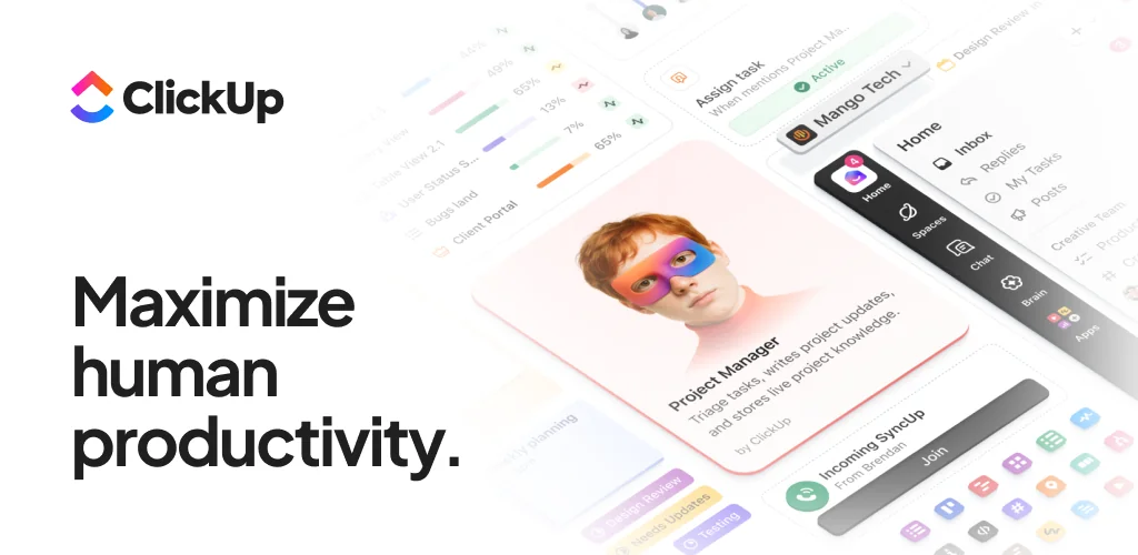 ClickUp: Tasks, Chat, Docs, AI приложение обложка для Android