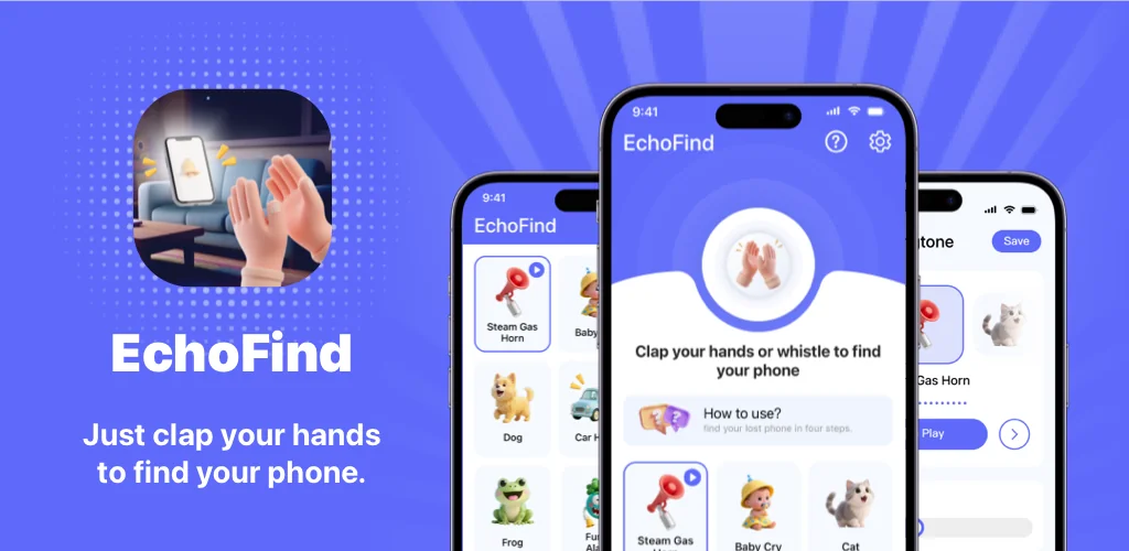 EchoFind–Clap to Locate Phone अनुप्रयोग Android के लिए कवर आर्ट