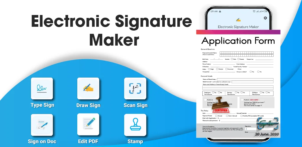 Podpis elektroniczny Maker aplikacja okładka dla Androida
