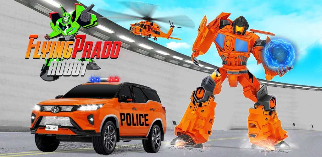 Schermata Flying Prado Car Robot Gioco 1
