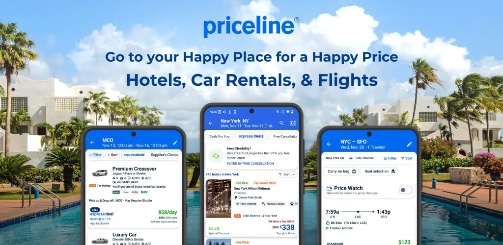 Priceline: Hotel, Flight & Car kb borítókép Androidhoz