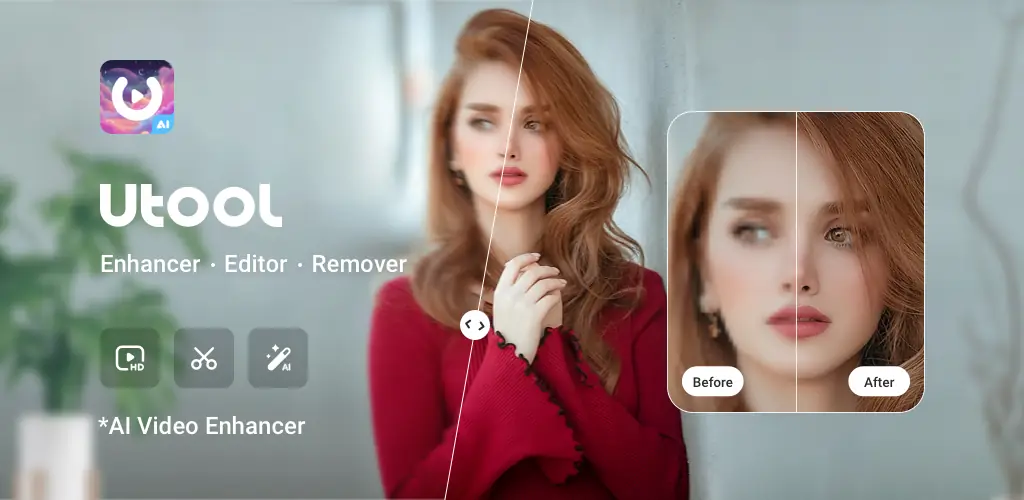 KI Video Verbessern - Utool App Titelbild für Android