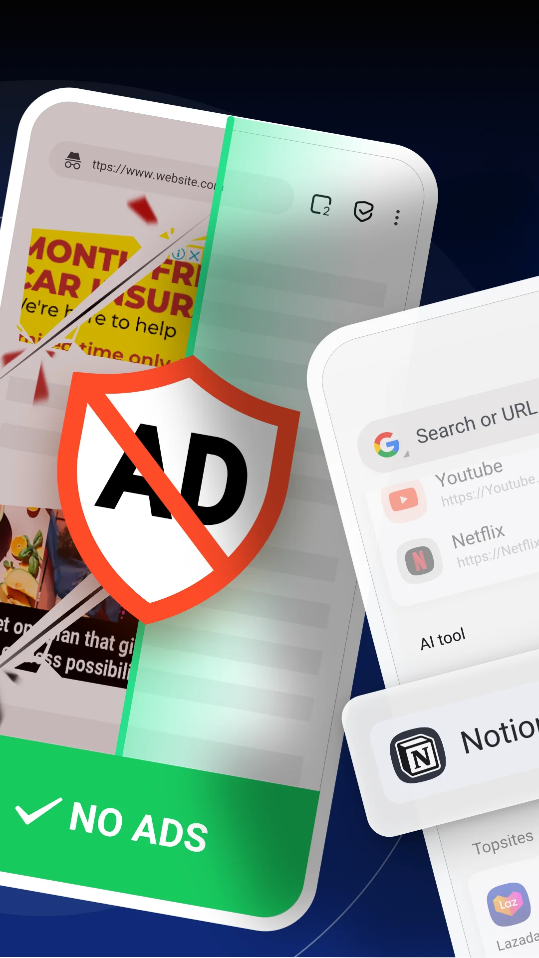 Снимка на екрана Free Adblocker Browser 2